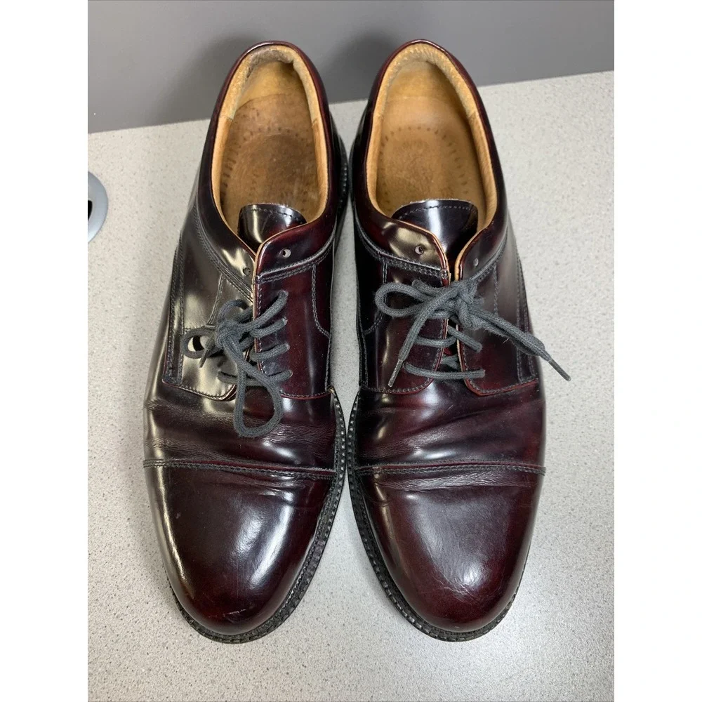 Johnston Murphy Passport Burgundy Leather Cap Toe‎ Lace Up Oxfords Men's 10 M